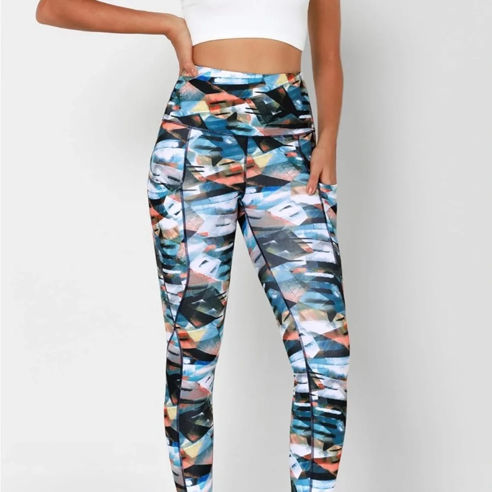 Multicolor Stainglass Abstract Leggings - Picture 7 of 10